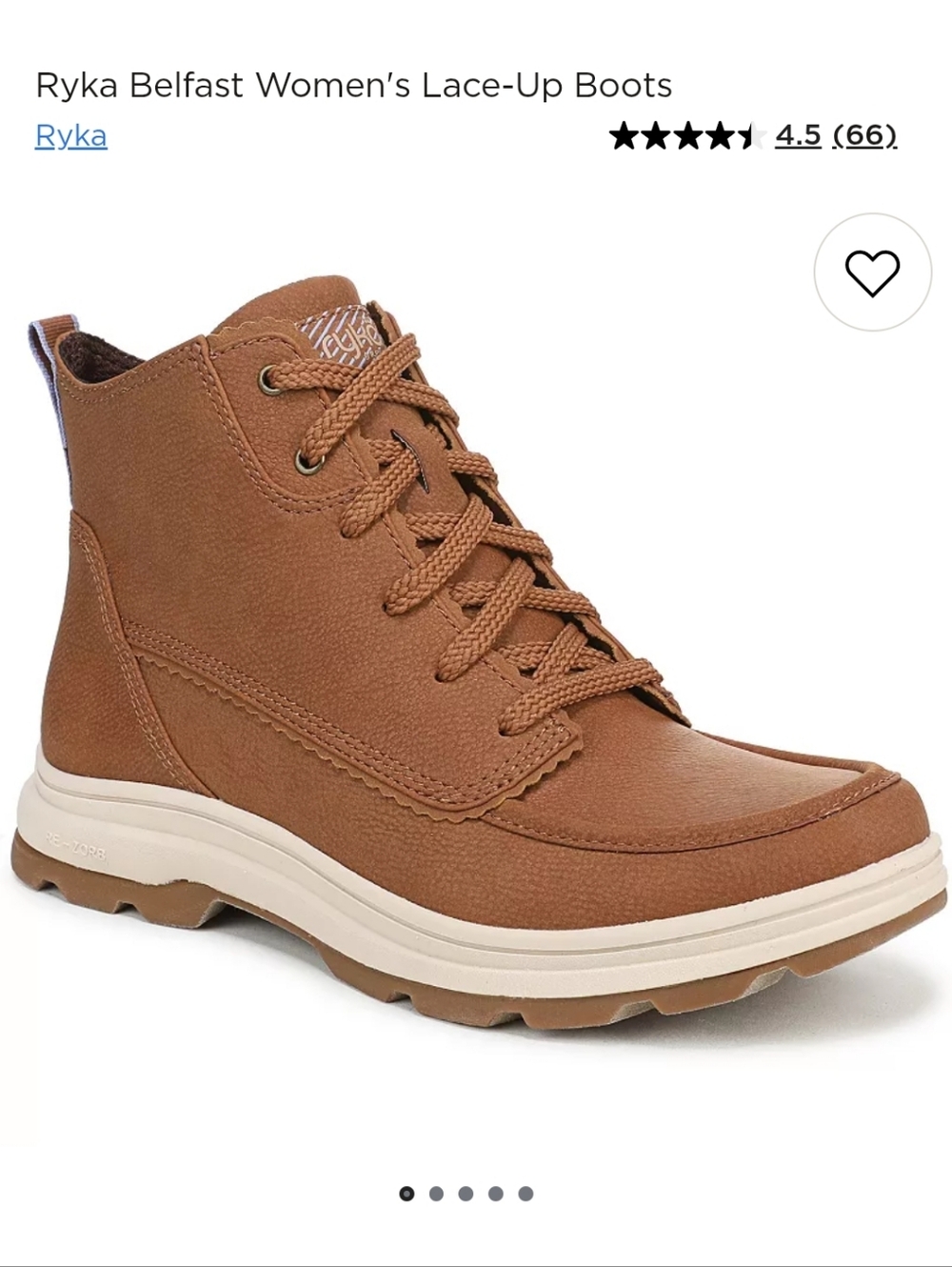 Ryka Women's Lace-Up Boots in Tan Brown 11 Wide